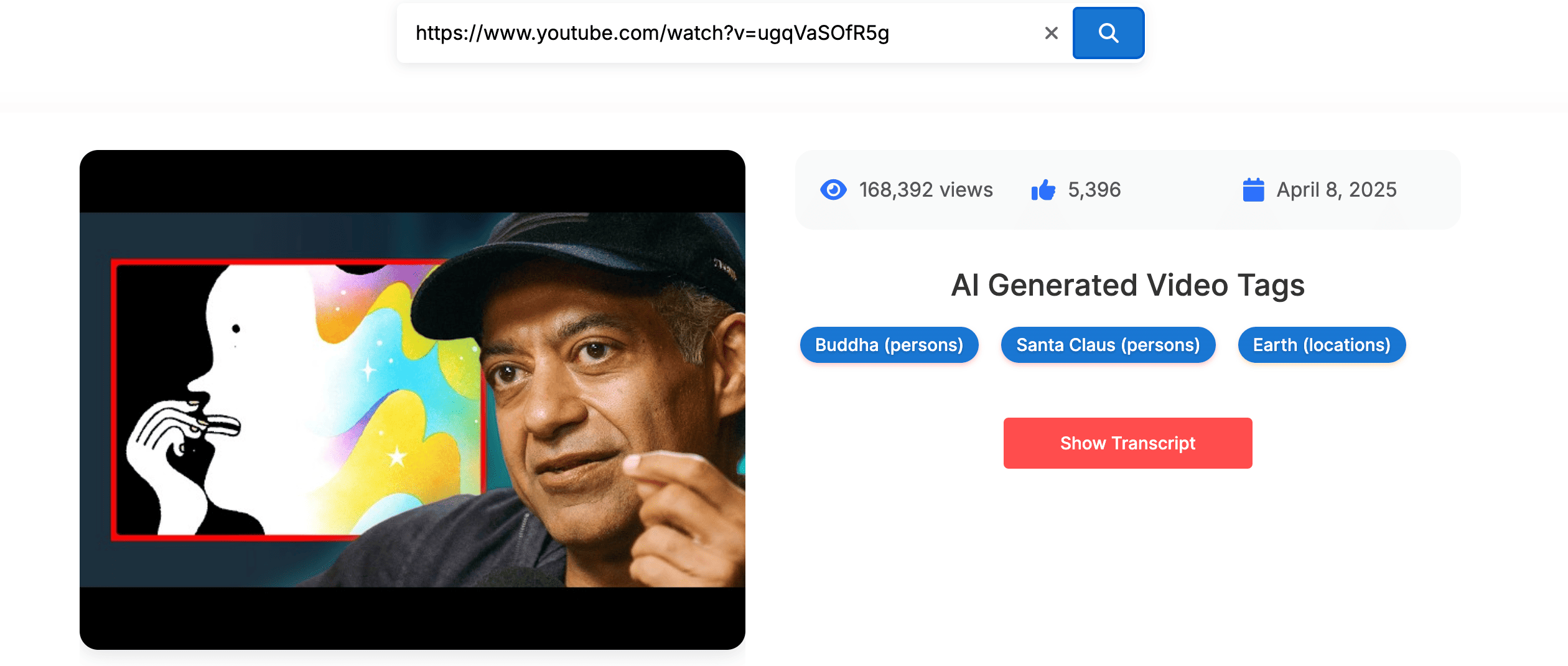YouTube Transcript Extractor Interface